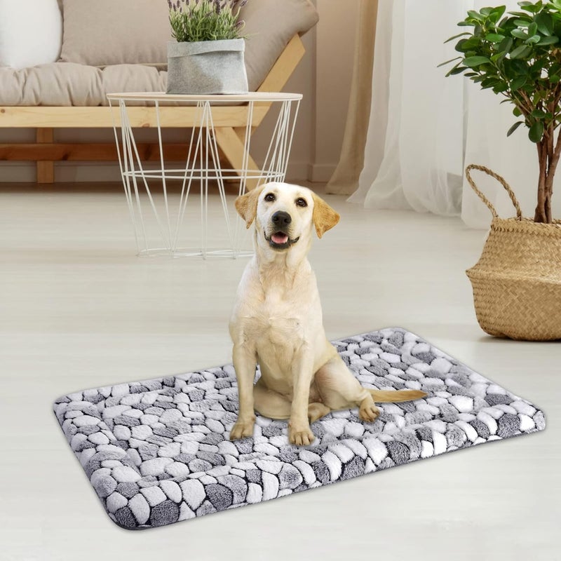 VANKEAN Dog Crate Pad Bed Mat Reversible (Warm & Cool), Soft Pet Sleeping Mat Dog Bed for Crate Suitable for Small to XX-Large Dogs and Cats, Machine Washable Crate Beds, Grey Stone Pattern - Image 2